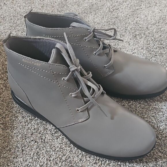 Mens Rockport Light Gray Ankle Boots